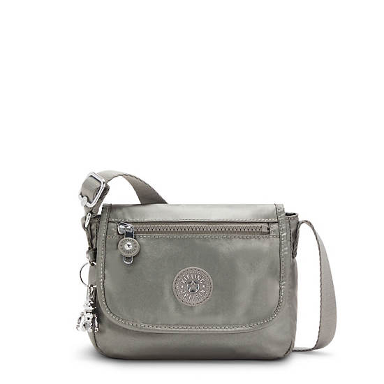 Kipling Sabian Metallic Crossbody Mini Bag Moon Grey Metallic | CA 1347EB